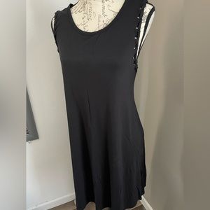 Maurice’s black sleeves dress round neck knee length A line